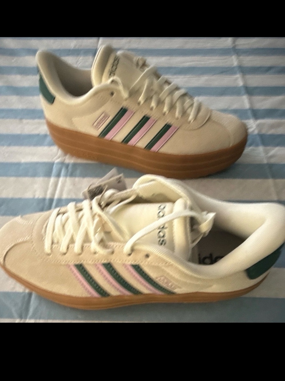 Adidas VL Court Bold Platform Off White Green Lilac - Women’s 7 / Men’s 6